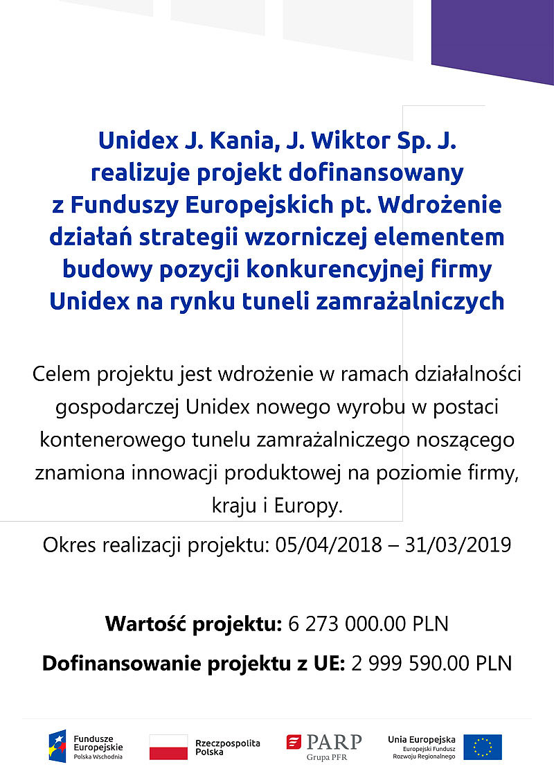 Unidex - Projekt realizowany dzięki UE